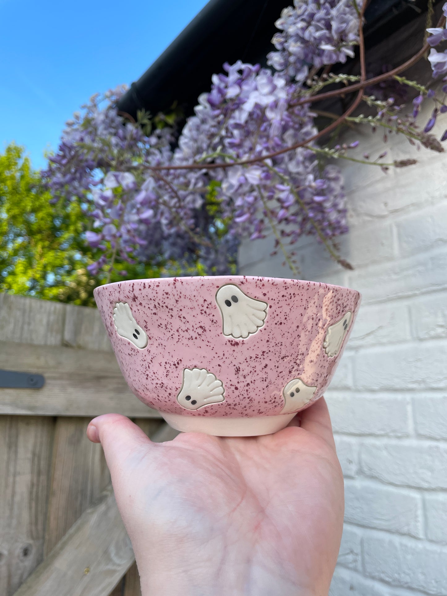 Speckled Pink Ghost Cereal Bowl