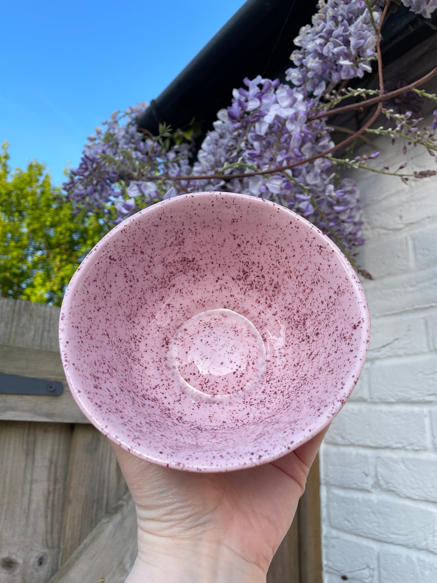 Speckled Pink Ghost Cereal Bowl