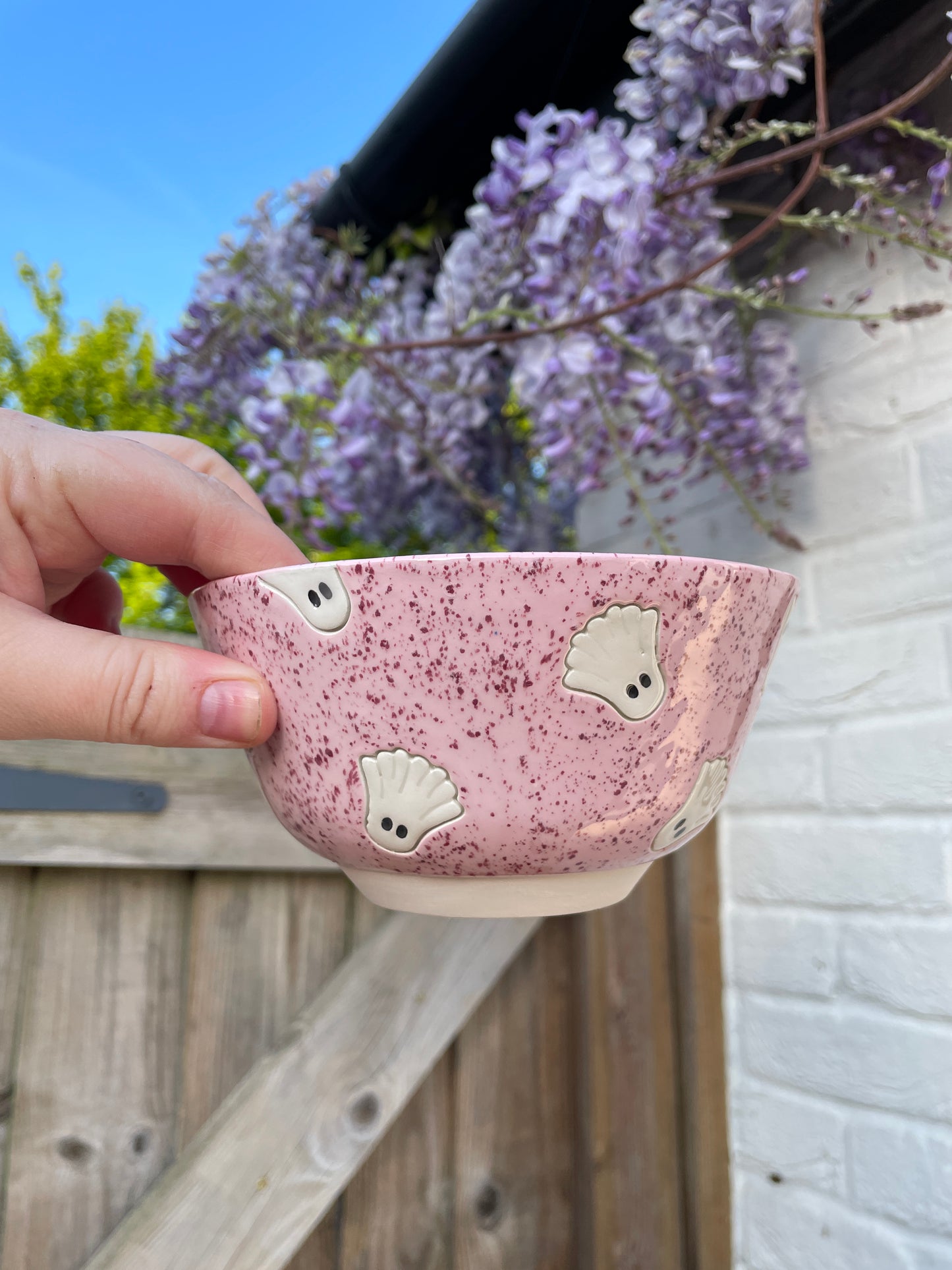 Speckled Pink Ghost Cereal Bowl