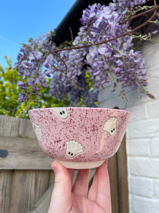 Speckled Pink Ghost Cereal Bowl