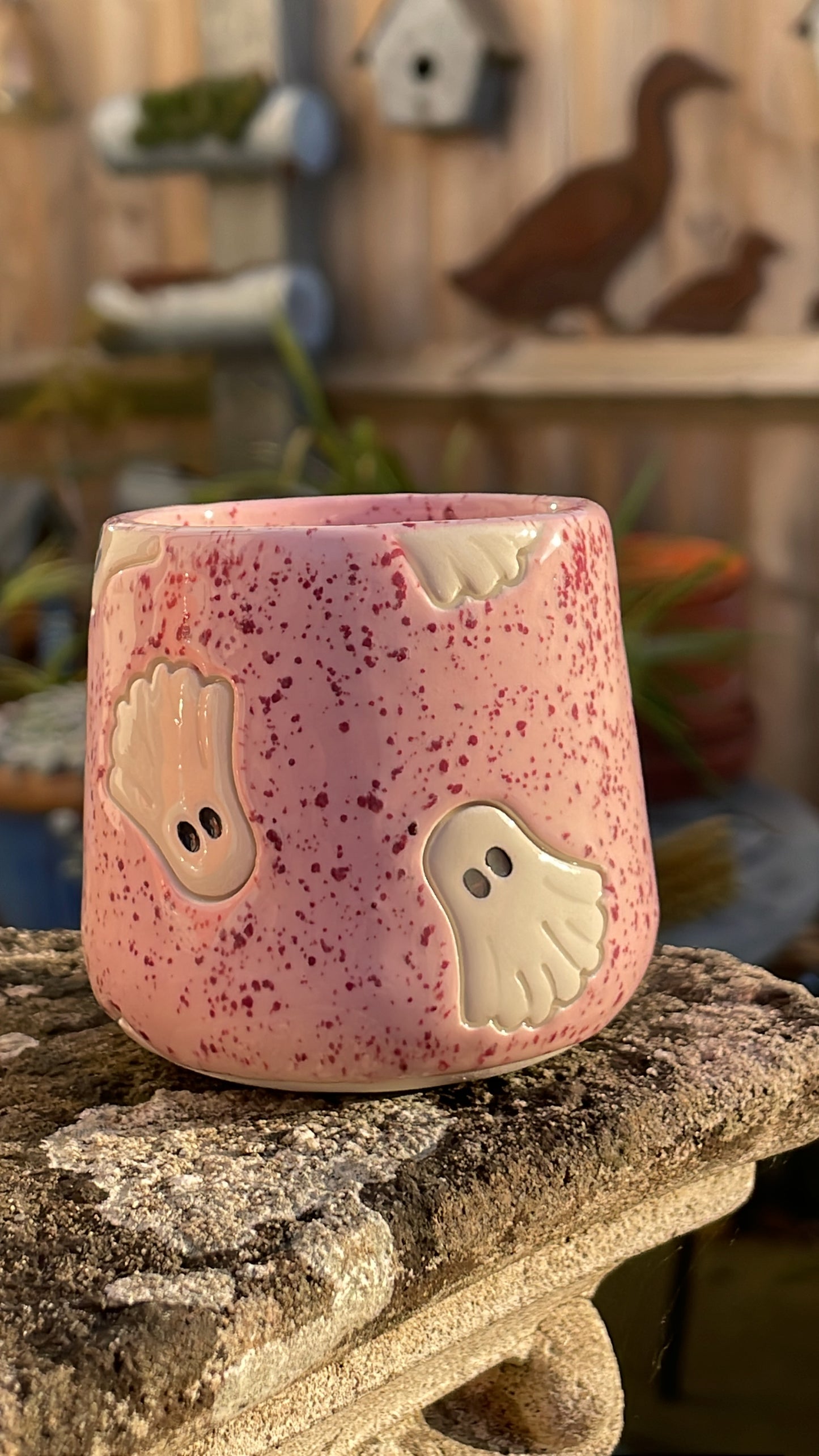 Speckled Pink - Espresso / Small Plant Pot