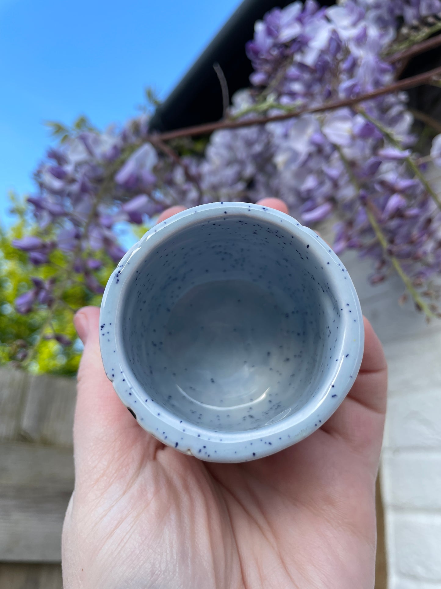 Speckled Periwinkle - Espresso / Small Plant Pot