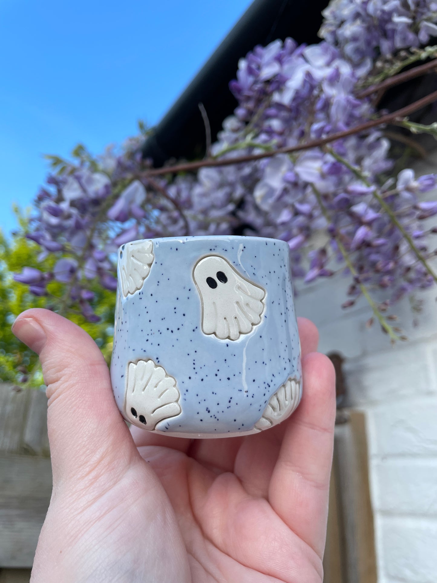 Speckled Periwinkle - Espresso / Small Plant Pot