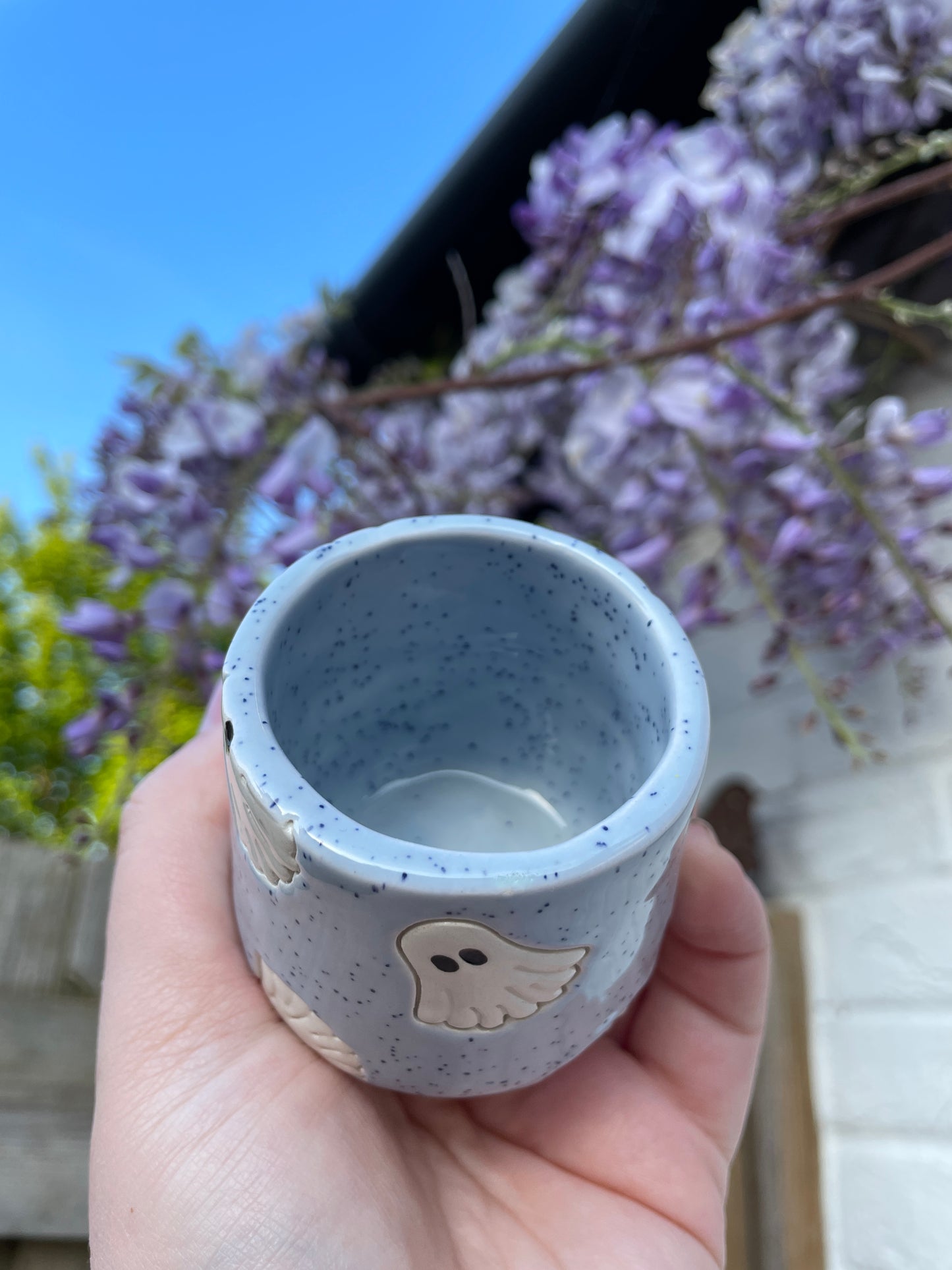 Speckled Periwinkle - Espresso / Small Plant Pot